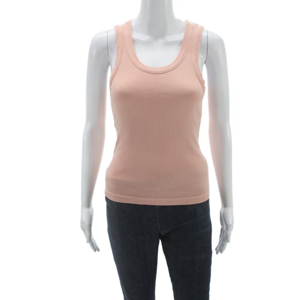 Agolde Women Basic Pink Scoop Neck Sleeveless Tank Organic Cotton Size S